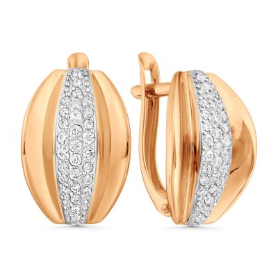 

Серьги с фианитами Premium Линии Любви, Серьги Т14202Б063
