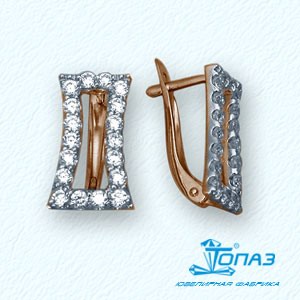 

Серьги с фианитами Линии Любви, Серьги Т14202727