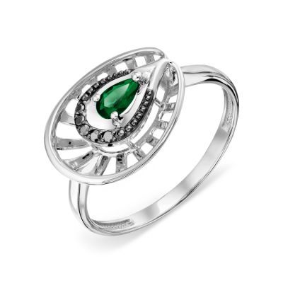 

Кольцо с изумрудом и бриллиантами Линии Любви, Кольцо Т30101А703
