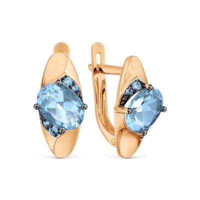 

Серьги с топазами и фианитами Линии Любви, Серьги Т14302Б270-04