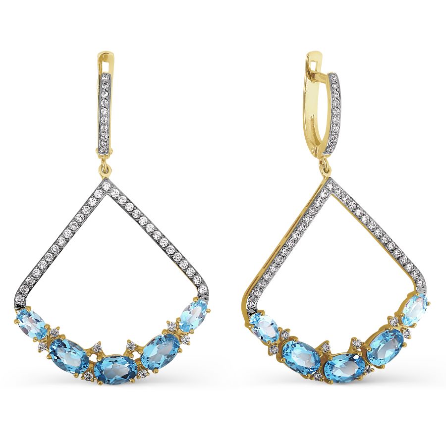 

Серьги с топазами и фианитами Линии Любви