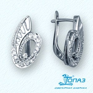 

Серьги с фианитами Линии Любви, Серьги Т30202751
