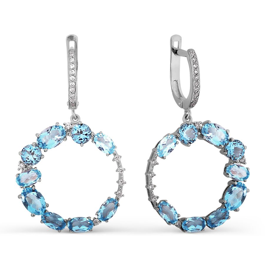 

Серьги с топазами и фианитами Линии Любви