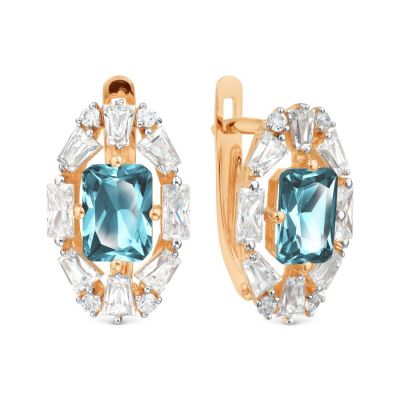 

Серьги с топазами и Swarovski Zirconia Линии Любви, Серьги Т143029141-02