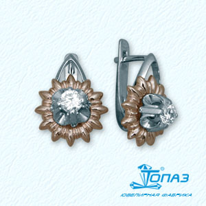 

Серьги с фианитами Линии Любви, Серьги Т31202545