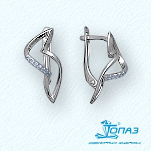 

Серьги с фианитами Линии Любви, Серьги Т30202984