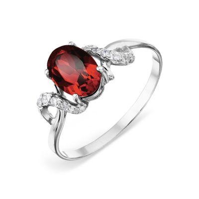 

Кольцо с гранатом и Swarovski Zirconia Линии Любви, Кольцо Т303015718