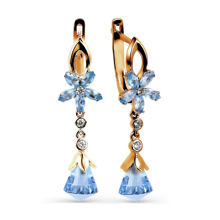 

Серьги с топазами и фианитами Линии Любви, Серьги Т103025519