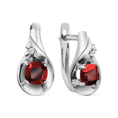 

Серьги с гранатами и фианитами Линии Любви, Серьги Т30302Б242
