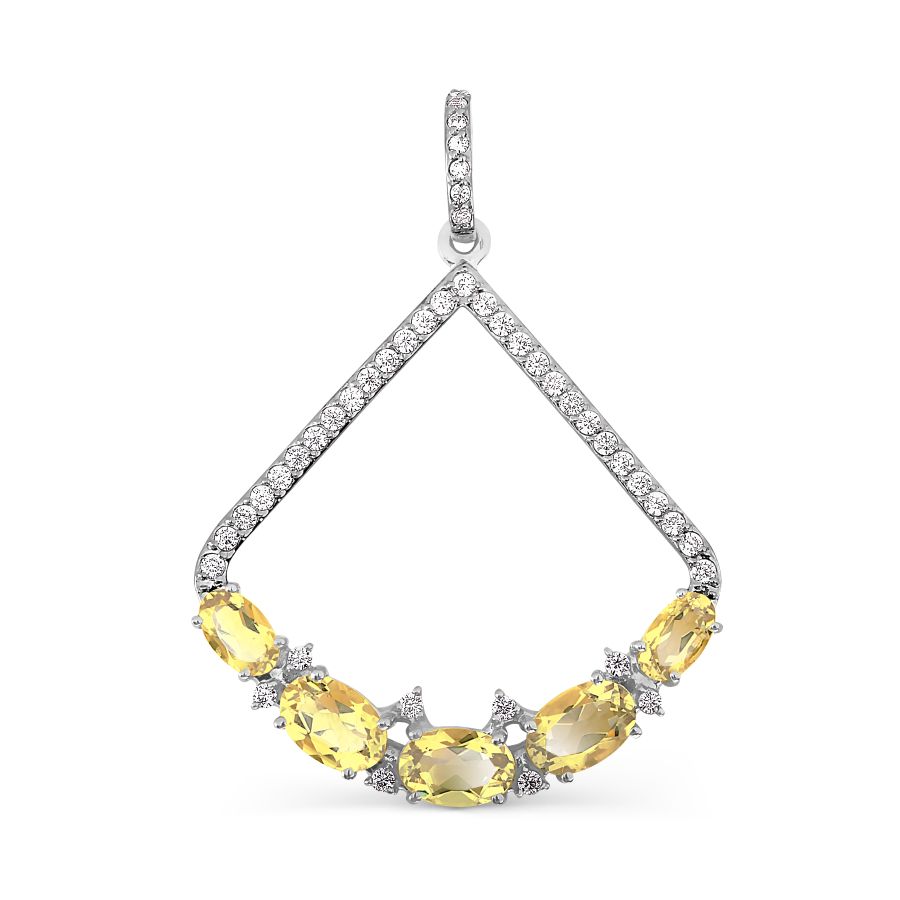 

Подвеска с цитринами и фианитами Линии Любви, Подвески и кулоны Т307034150