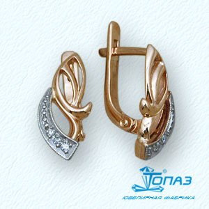 

Серьги с фианитами Линии Любви, Серьги Т14202542