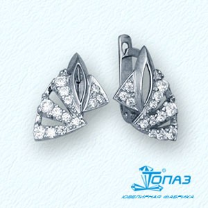 

Серьги с фианитами Линии Любви, Серьги Т30202717