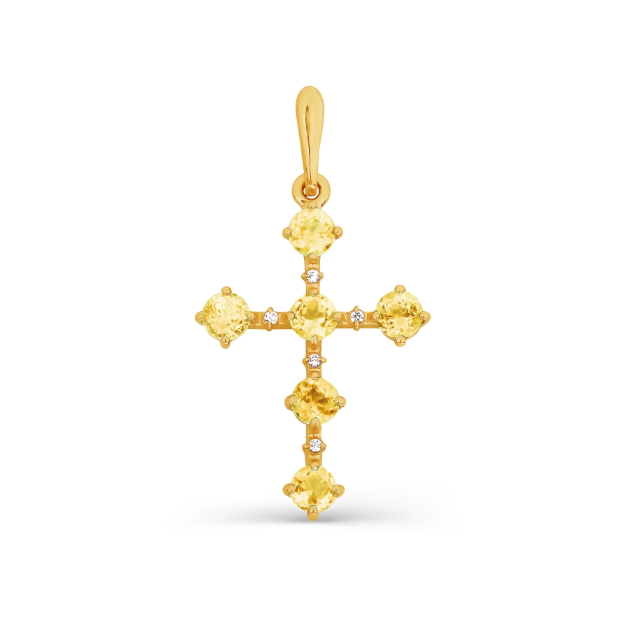 

Крестик с цитринами и фианитами Линии Любви, Крестики Т90306600