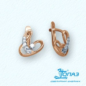 

Серьги с фианитами Линии Любви, Серьги Т14202785