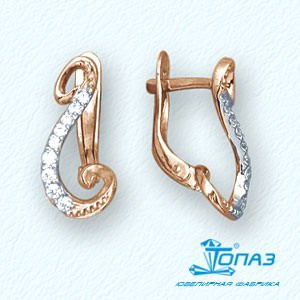

Серьги с фианитами Линии Любви, Серьги Т14202780