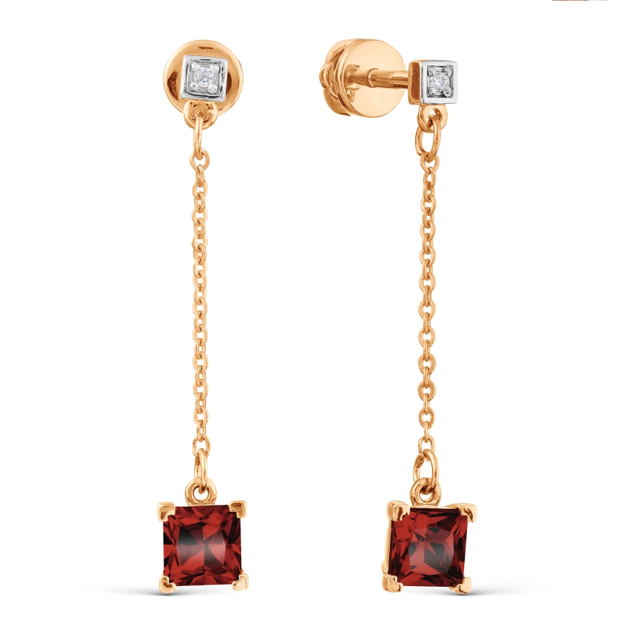 

Серьги с гранатами и фианитами Линии Любви, Серьги Т143029971