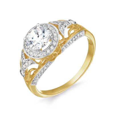 

Кольцо с топазом Swarovski и бриллиантами Линии Любви, Кольцо Т941017744