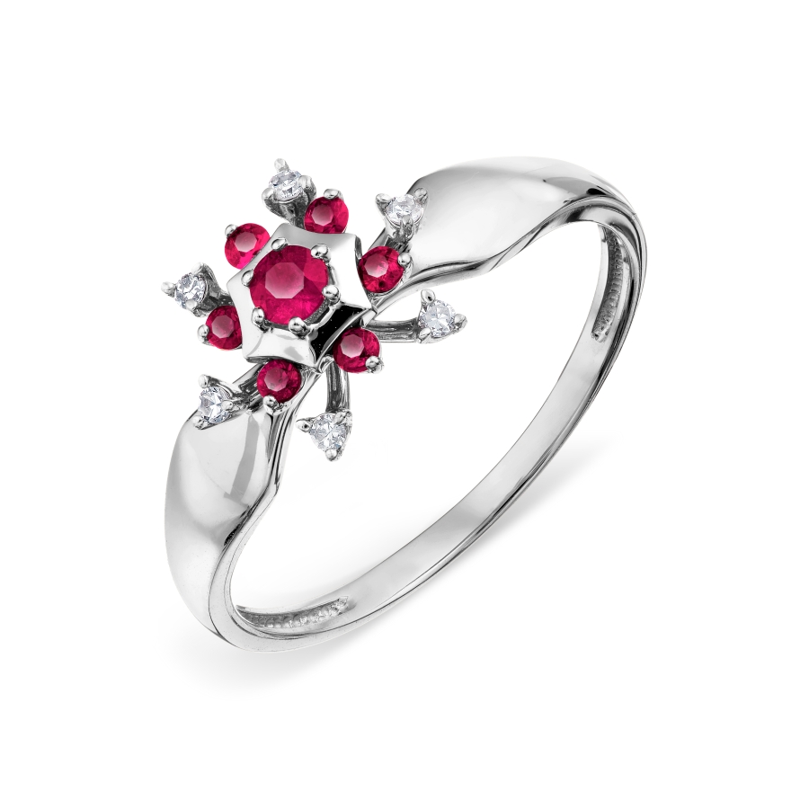 

Кольцо с рубинами и бриллиантами Линии Любви, Кольцо Т30101А155