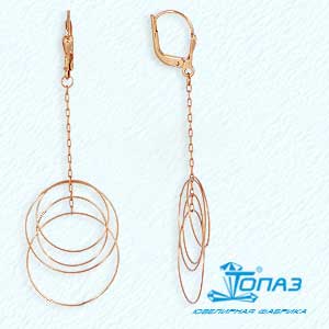 

Серьги из красного золота Линии Любви, Серьги Т100023469