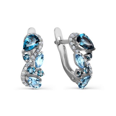 

Серьги с топазами и фианитами Линии Любви, Серьги Т303027509