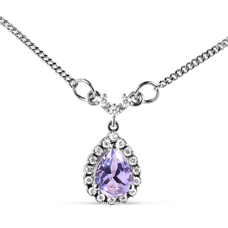 

Колье с аметистом и фианитами Линии Любви