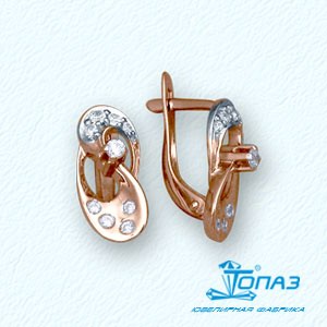 

Серьги с фианитами Линии Любви, Серьги Т14202715