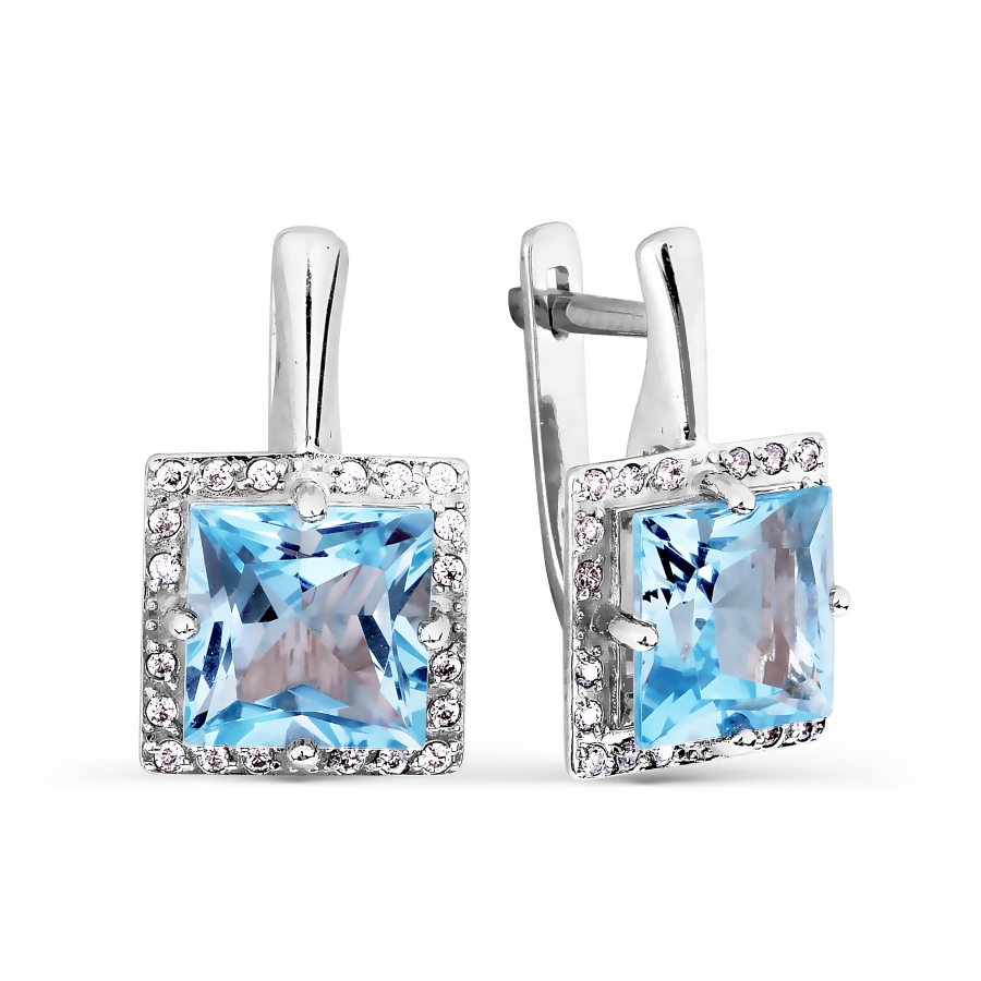 

Серьги с топазами и фианитами Линии Любви