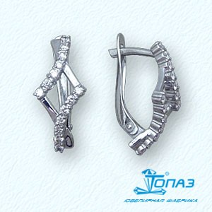 

Серьги с фианитами Линии Любви, Серьги Т302021048