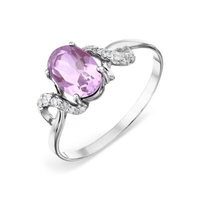 

Кольцо с аметистом и Swarovski Zirconia Линии Любви, Кольцо Т303015718