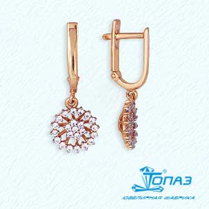 

Серьги с фианитами Линии Любви