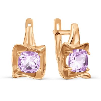 

Серьги с аметистами Линии Любви, Серьги Т10102Б244