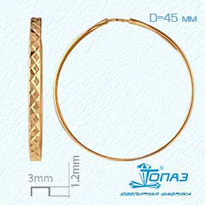

Серьги конго из красного золота Линии Любви, Серьги Т100621587