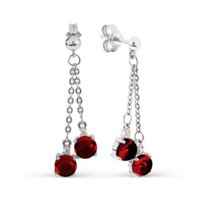 

Серьги с гранатами и фианитами Линии Любви, Серьги Т303026695-03
