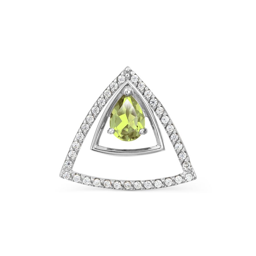 

Подвеска с хризолитом и фианитами Линии Любви