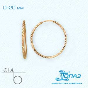 

Серьги конго из красного золота Линии Любви, Серьги Т100621252