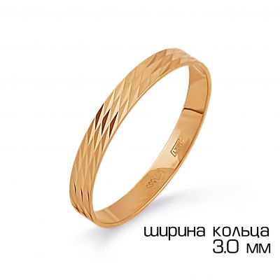 

Кольцо обручальное из красного золота Линии Любви, Кольцо Т100611413