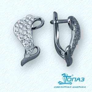 

Серьги с фианитами Линии Любви, Серьги Т30202770