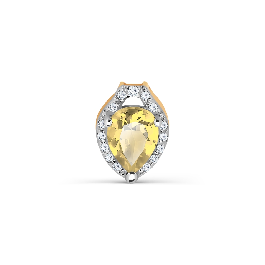 

Подвеска с цитрином и фианитами Линии Любви, Подвески и кулоны Т147034465