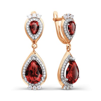 

Серьги с гранатами и фианитами Линии Любви, Серьги Т147027703