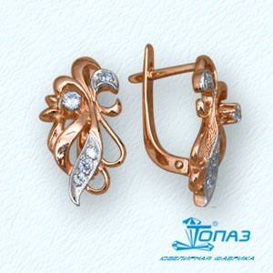 

Серьги с фианитами Линии Любви, Серьги Т14202483