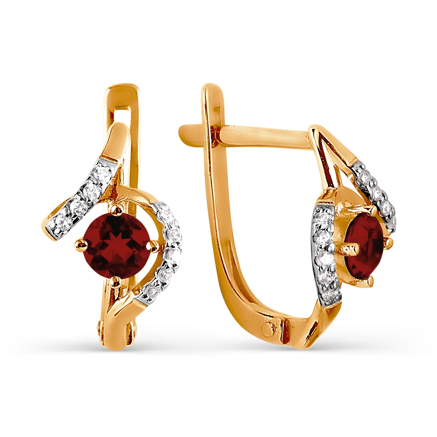 

Серьги с гранатами и Swarovski Zirconia Линии Любви, Серьги Т143025956