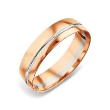 Кольцо обручальное из разных цветов золота, 4 мм (Т130019115)