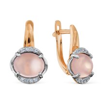 Серьги с кварцем и фианитами (Т14302Б883)