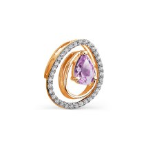 Подвеска с аметистом и фианитами (Т147034366)