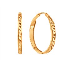 Серьги конго из красного золота, 35 мм арт. Т100621235 (Т100621235)