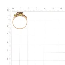 Кольцо с раухтопазами и хризолитами (Т101018151-01)