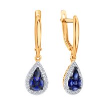 Серьги с сапфирами и бриллиантами арт. Т14602В338 (Т14602В338)