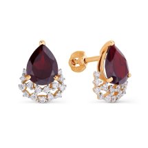 Серьги с гранатами и фианитами (Т147027558)