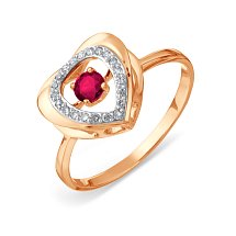 Кольцо с рубином и бриллиантами (Т146017906)