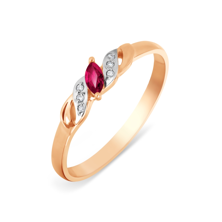 Кольцо с рубином и бриллиантами (арт. Т141016510)